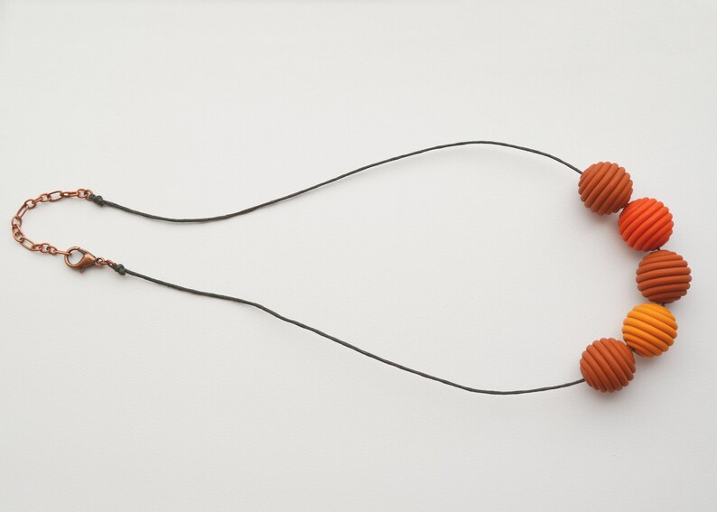 Polymer Clay Necklace in Burn Orange Mix Colors.halloween Etsy