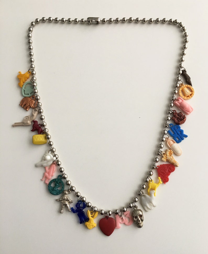 Cracker Jack Necklace Vintage Collectable Charms 1920's 1950's 60's