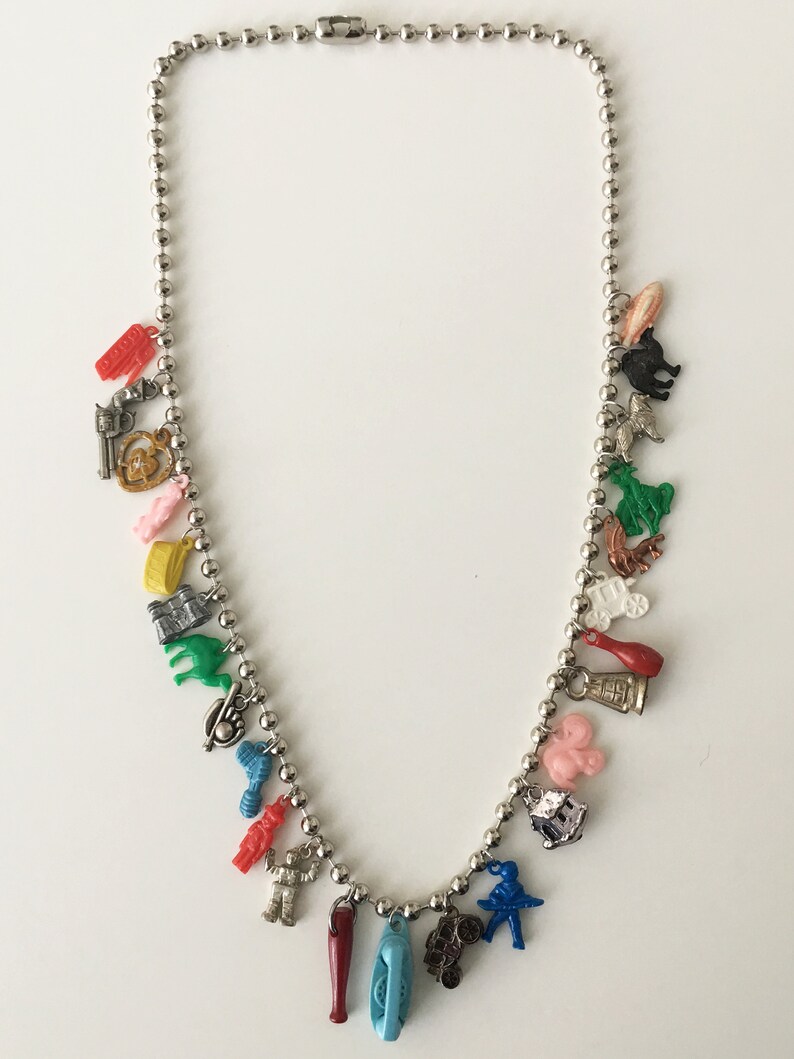 Cracker Jack Necklace Vintage Collectable Charms 1920's 1950's Fashion