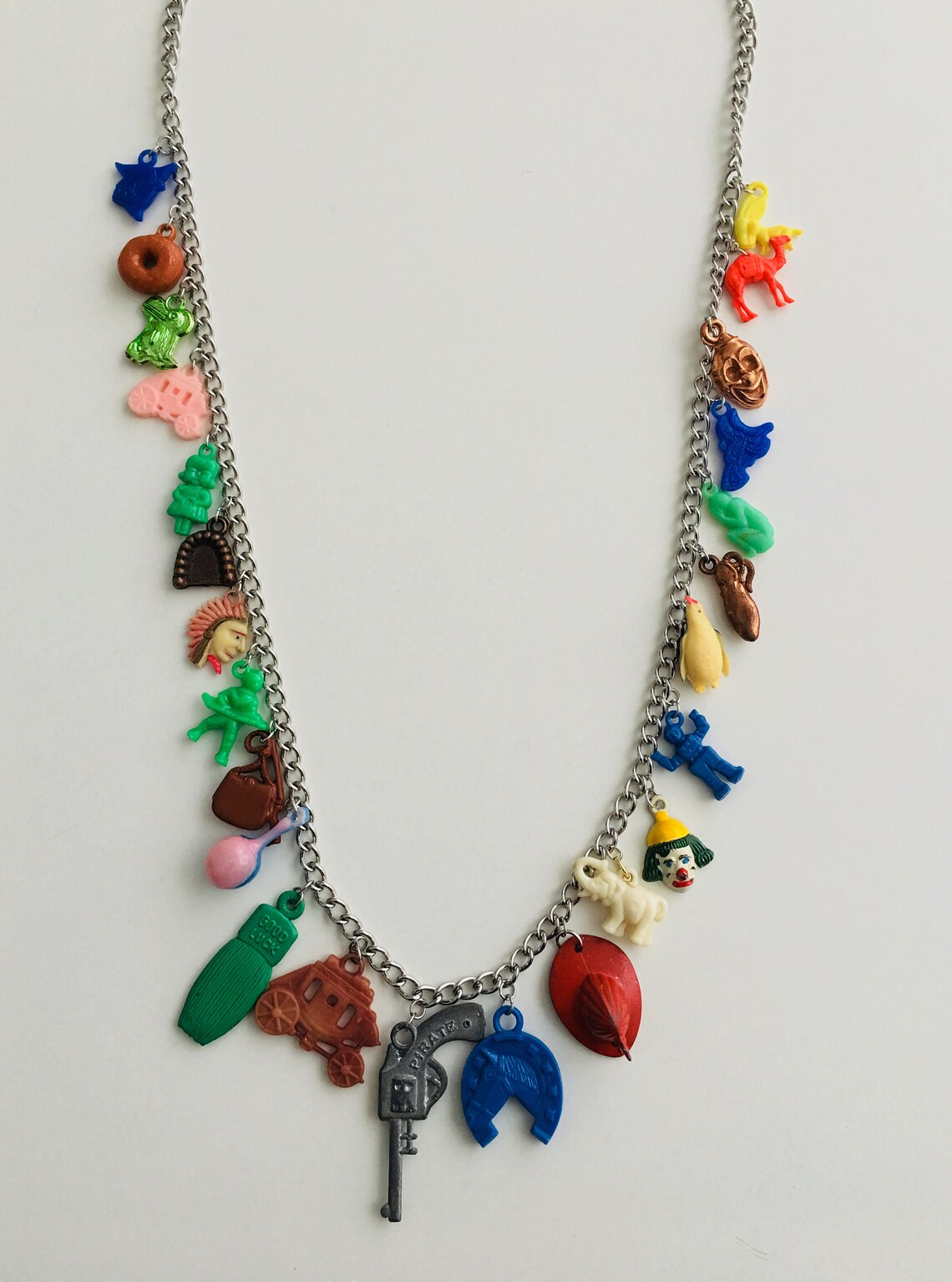 Cracker Jack Necklace Vintage Collectable Charms 1920's 1950's, 60's