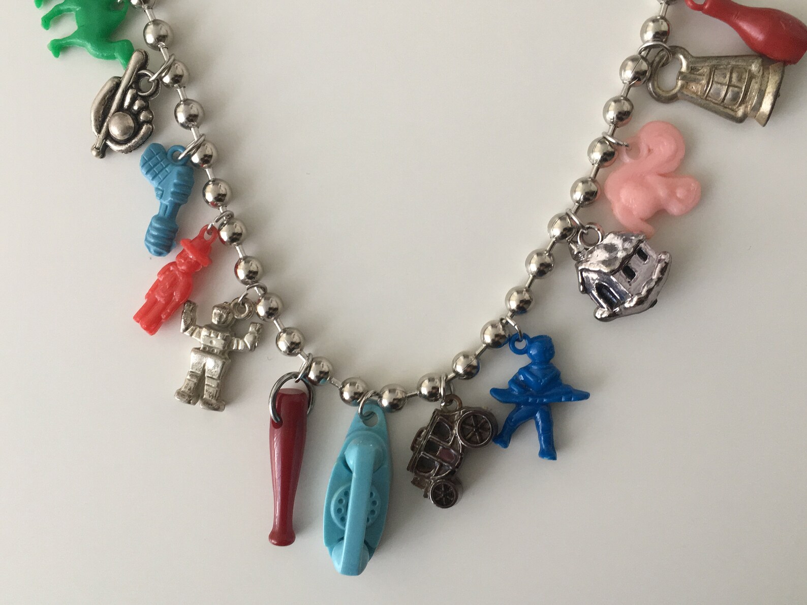 Cracker Jack Necklace Vintage Collectable Charms 1920's 1950's Fashion