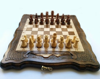 Armenian Wooden Chess Set - 3 in 1, Chess, backgammon, checkers, Armenian Aarat Chess, Armenian Best Gift