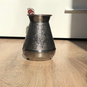 JAZZVE Armenian Coffee Pot Maker Grapes Jazve Unique Copper Jazva Coffee Pot Makers Wooden Turkish Cezve Jezve Ibrik Turka Arabic Greek
