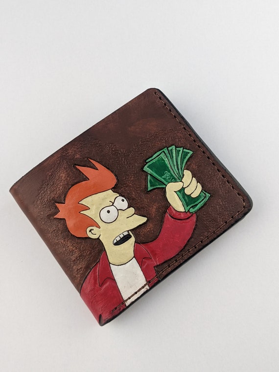  Men's 3D Genuine Leather Wallet, Money clip, Hand-Carved,  Hand-Painted, Leather Carving, Custom wallet, Personalized wallet, Puzzle :  Handmade Products