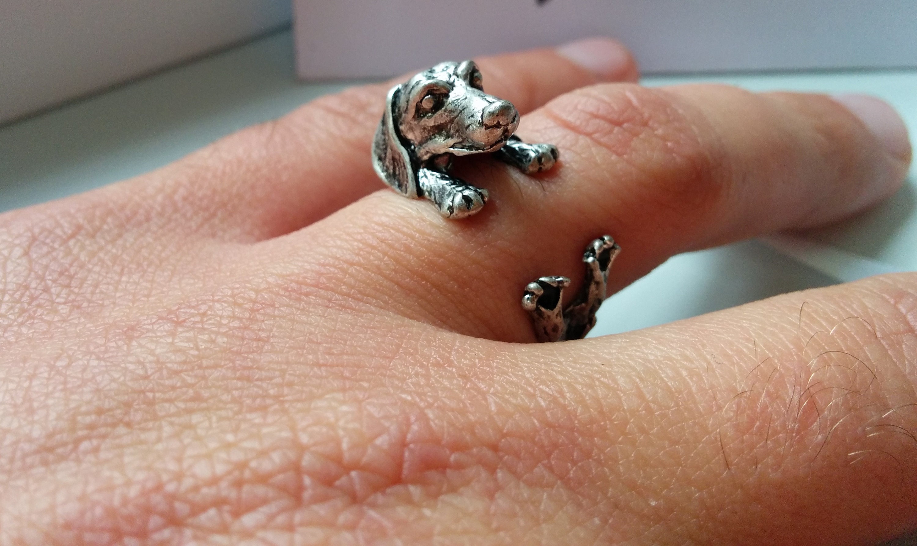 Silver Dog Ring Dog Jewelry Adjustable Dog Ring Animal Dog Etsy