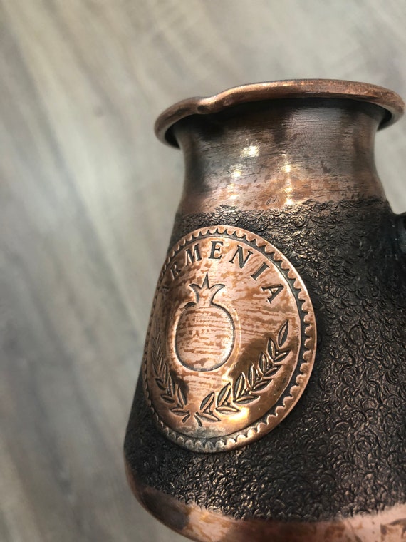 Vintage Jezve Armenian Coffee Pot Copper, Jazva Makers Ararat, Jezve Ibrik,  Turka, Arabic, Greek, Coffee Jazve, Handle Armenia 