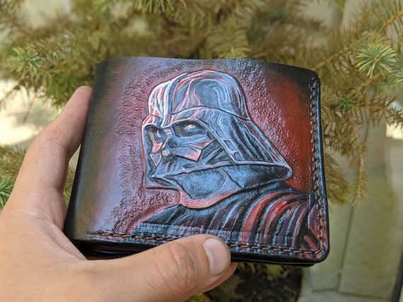  Men's 3D Genuine Leather Wallet, Money clip, Hand-Carved,  Hand-Painted, Leather Carving, Custom wallet, Personalized wallet, Puzzle :  Handmade Products