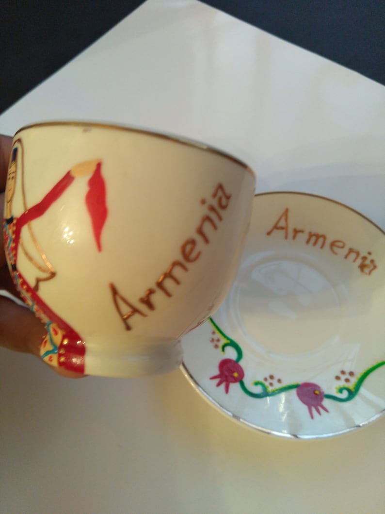 Ceramic Cup Armenian style Coffee Cups Armenian Cup Armenian Gifts National Armenian Dancer Tea Bowl
