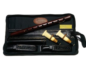 Professional Armenian High Quality Duduk + Leather Case + 3 reeds Apricot Wooden