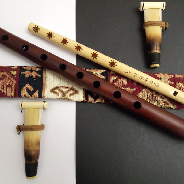 Armenian Duduk, Pro Duduk, Professional Duduk - 2 Reeds - Key A Duduk - National Case, free gift Flute and Playing Instruction