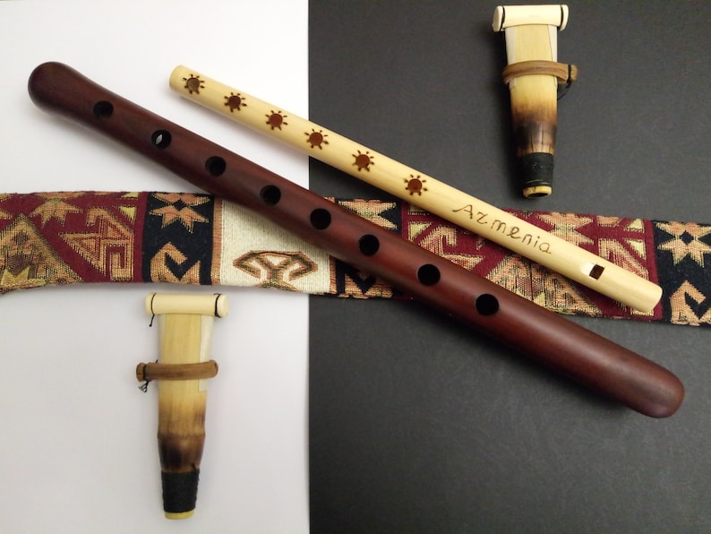 Armenian Duduk, Pro Duduk, Professional Duduk 2 Reeds Key A Duduk National Case, free gift Flute and Playing Instruction image 1