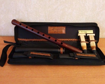 DUDUK, Concert Quality Made, Key A, Apricot Wood, Leather Case, Professional 2 Reeds, Free gift - Playing Instruction