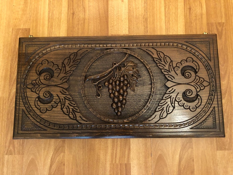 Backgammon Grapes Checkers Armenian Backgammon Walnut Etsy