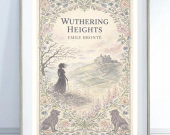 Wuthering Heights Book Cover Bronte Victorian Art Poster Wall Art