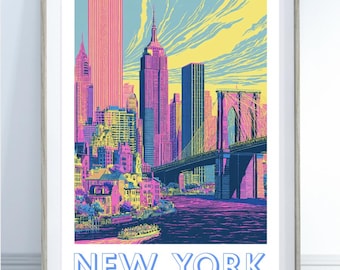 NYC Colourful Art Print New York