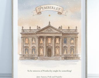 Pemberley Print – Jane Austen Quote, Literary Wall Art