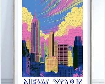 NYC Colourful Art Print New York