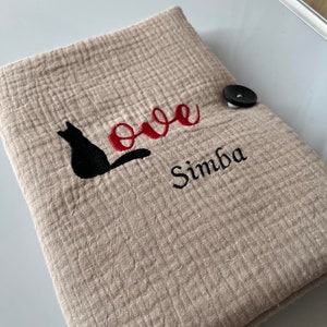 Cat pouch, personalized embroidered vaccination record cover, health record cover for cats