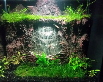 3D background with underwater sand waterfall for aquarium