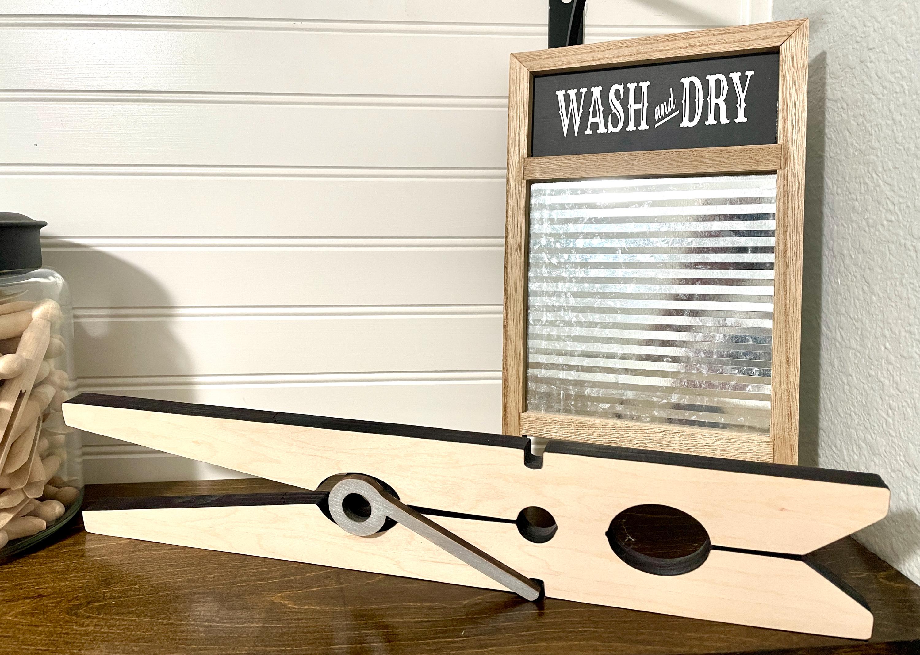 Laundry Room Decor Giant Clothespin Shelf Sitter - Etsy
