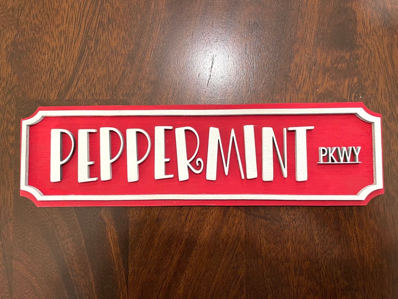 Peppermint Lettering Christmas Road Signs Décor - Etsy