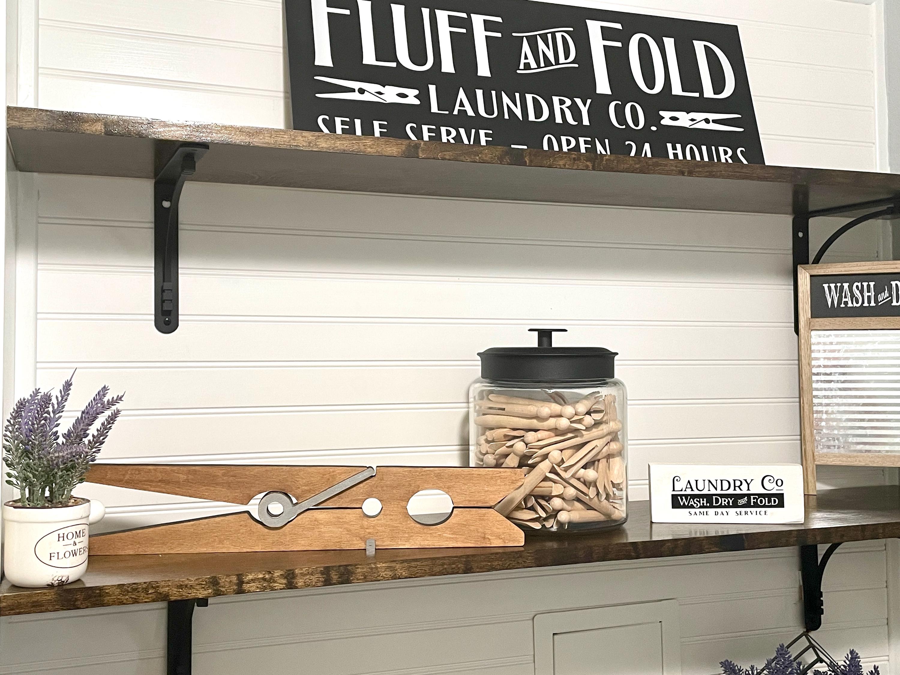 Laundry Room Decor Giant Clothespin Shelf Sitter - Etsy