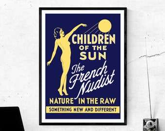 Vintage Nudist Exploitation Movie Poster Art | "Children of the Sun" | Digital Print Download |