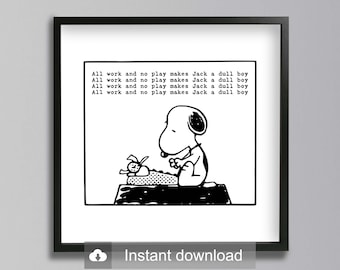 Snoopy X The Shining Wall Art | Customizable Peanuts, Charlie Brown Digital Print Instant Download