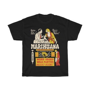 Vintage Anti-Marijuana Poster Unisex T-Shirt Retro Drug Propaganda Exploitation Movie Poster Tee image 4