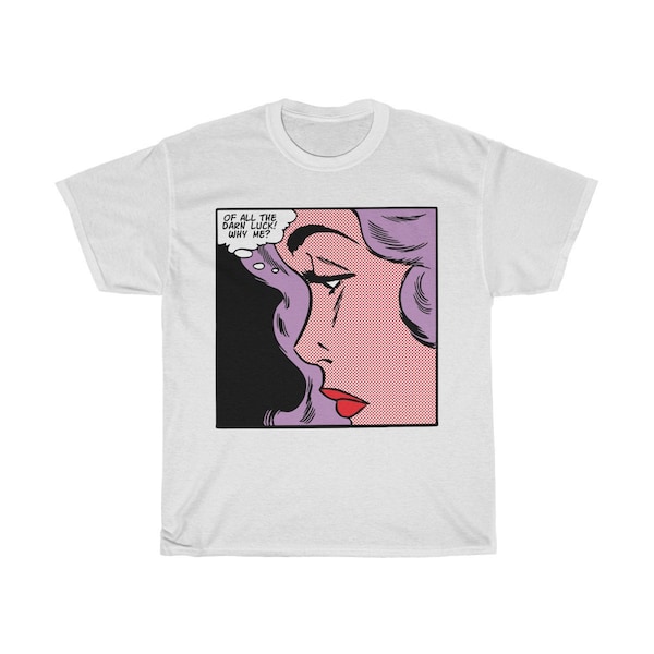 Waarom me Unisex T-shirt | Vintage retro Comics Roy Lichtenstein stijl