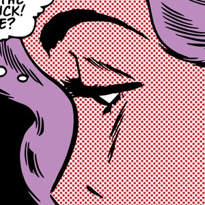 May include: Close-up of a woman's face in a comic book style with a thought bubble that says "What the heck!?"