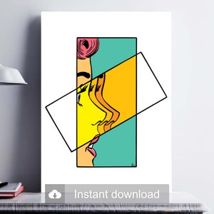 Customizable Pop Art | &quot;Personality Disorder&quot; Vintage Comics Digital Print Download | Roy Lichtenstein Style | Retro Inspirational