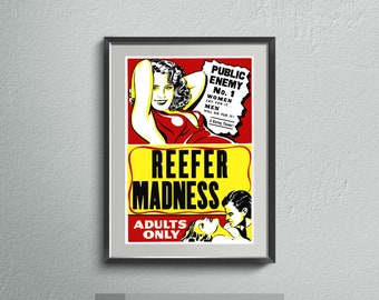 Vintage Anti-Marijuana Poster Art | "Reefer Madness 2" Retro Cannabis Propaganda Poster | Digital Print Download |