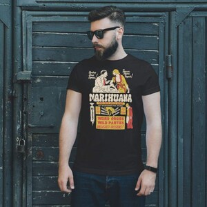 Vintage Anti-Marijuana Poster Unisex T-Shirt Retro Drug Propaganda Exploitation Movie Poster Tee image 2