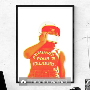 Feminist Forever Pop Art | Motorcycle Babe &quot;Féministe pour Toujours&quot; Digital Print Download