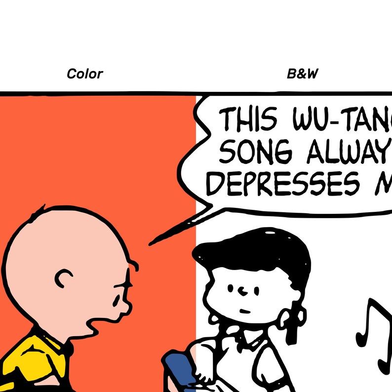 Customizable Peanuts Wall Art WuTang Depression Charlie Etsy