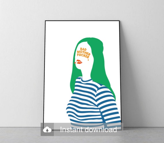 Customizable Pop Art Bad Motherfucker Retro Minimalist Hipster.