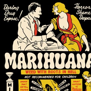 Vintage Anti-Marijuana Poster Unisex T-Shirt Retro Drug Propaganda Exploitation Movie Poster Tee image 5