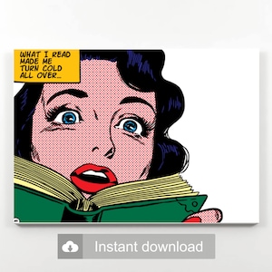Customizable Pop Art | &quot;Turn Me Cold&quot; Vintage Comics Digital Print Download | Roy Lichtenstein Style