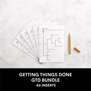 Getting Things Done GTD Bundle A6 Planner Inserts Printable Planner PDF Planner Bundle 2025 Planner Refill Minimalist Planner Essentials