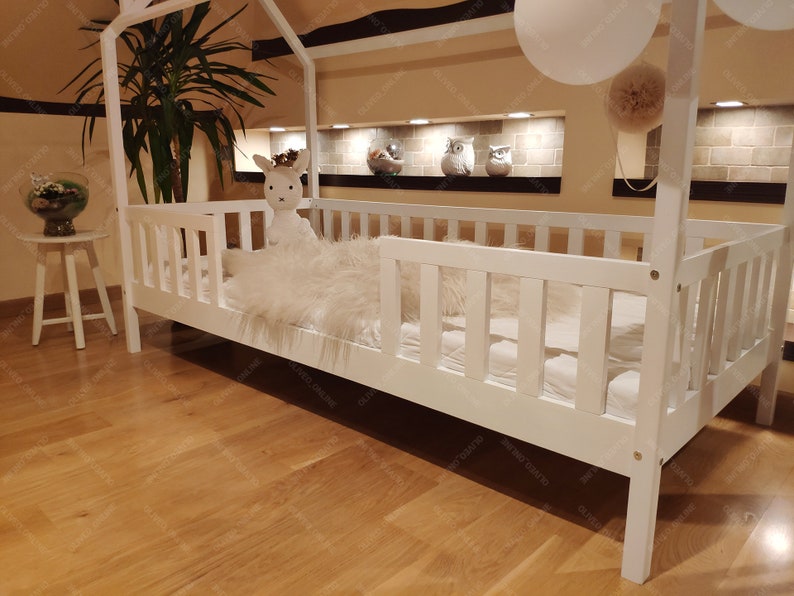 Letto per Bambini Letto Senza Barriere Legno Naturale 5 Giorni Oliveo Letto//casetta per Bambini Letto