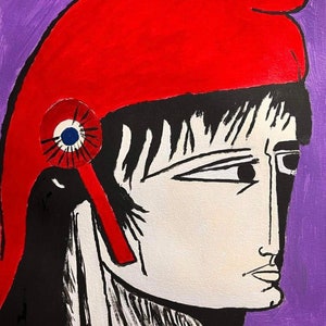 French partisan circa 1800, 15x11, acrylics on watercolor paper, free FedEx shipping
