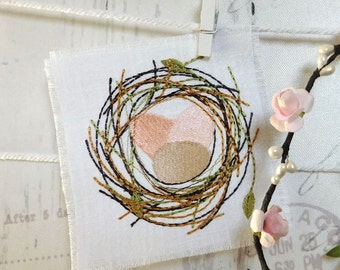 Bird nest. Embroidery file for the embroidery frame 10 x 10 cm/4 x 4 in 2 sizes