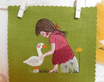 Goose love. Embroidery file for the embroidery frame 10 x 10 cm and 13 x 18 cm in different versions.