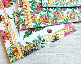 Christmas Money Envelopes, Holiday Gift Card Holders, Set of 5