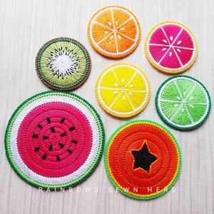 Citrus coasters, Fruit Slice, watermelon lemon lime orange kiwi grapefruit papaya, gift for vegan friend, new restaurant, summer house gift