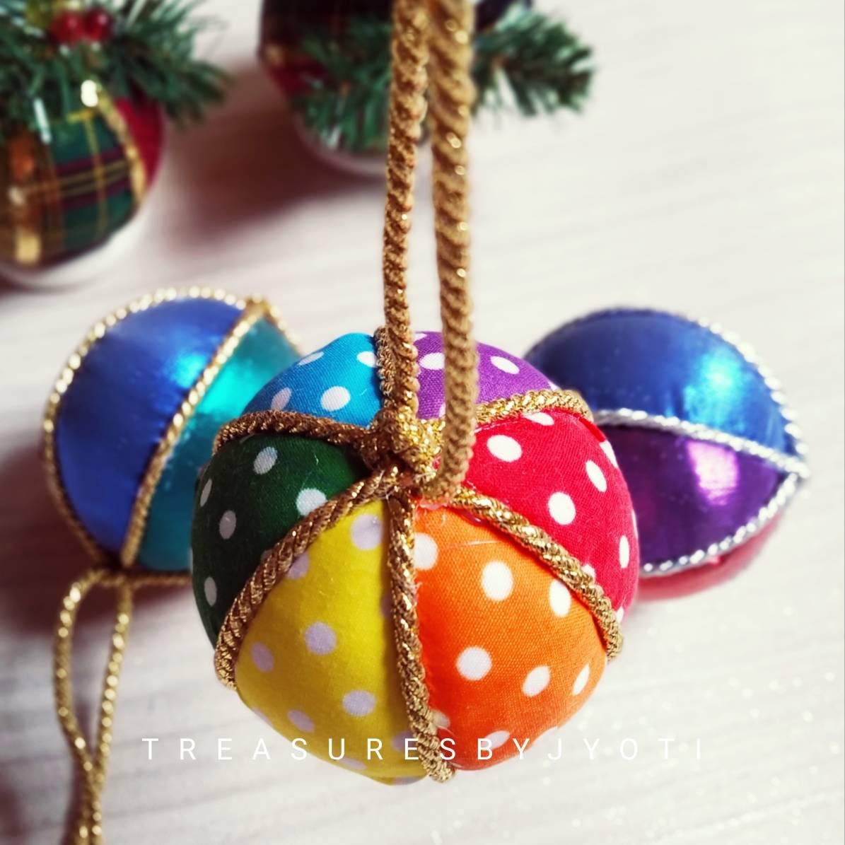 Rainbow Christmas holiday decor tree decorations fabric | Etsy