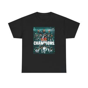 Philadelphia Eagles Super Bowl 59 LIX Champions Unisex Heavy Cotton Tee T-Shirt Champs Multiple Colors Available