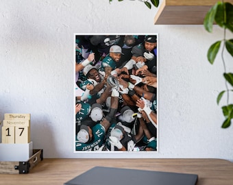 Philadelphia Eagles Super Bowl LIX 59 Champions Overhead Lombardi Trophy Celebration Poster, Multiple Sizes Available SB 59 Champs AJ Brown