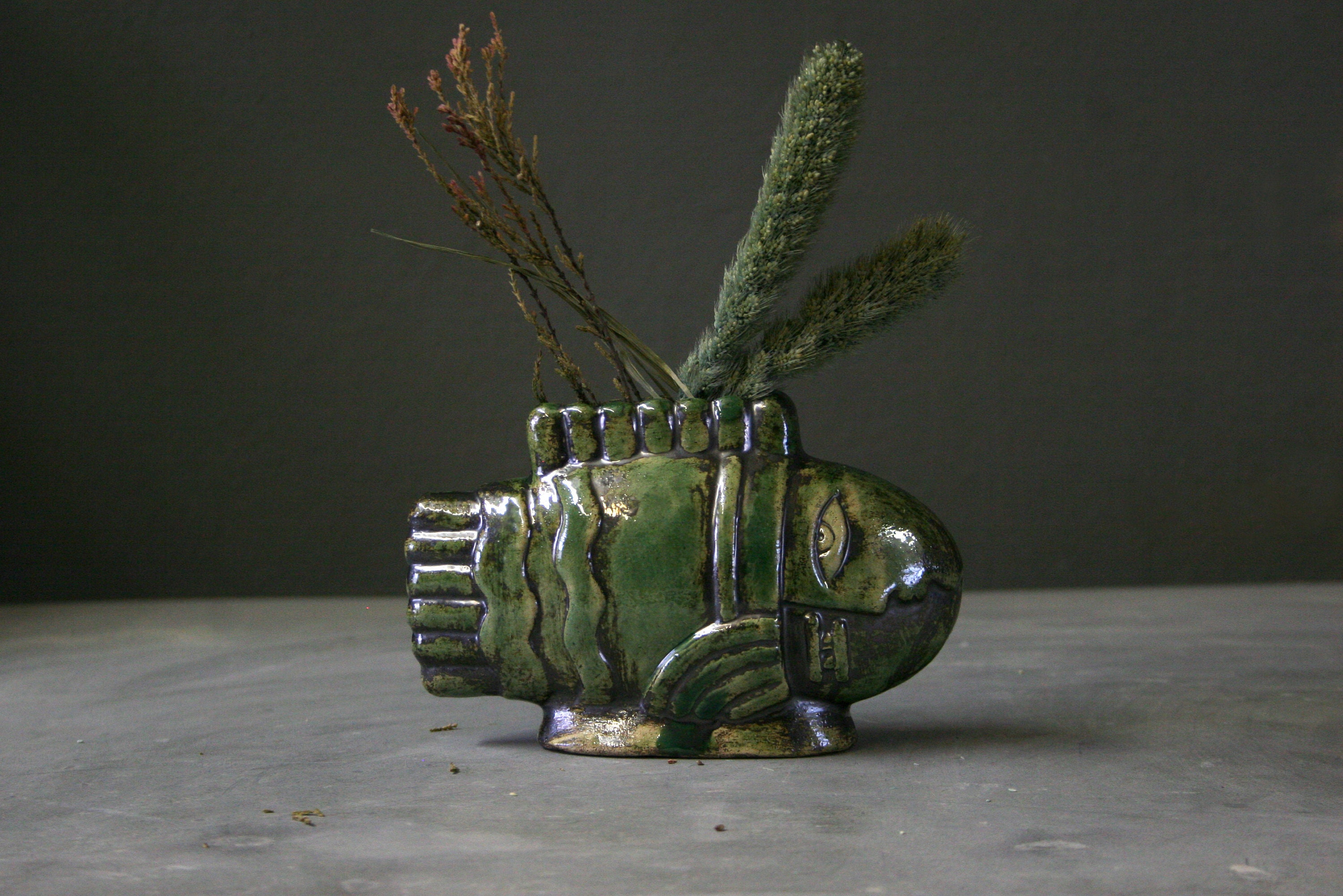 Ceramic fish vase Handmade flower vase Fishing gifts Etsy